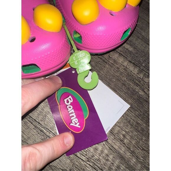 NWT Crocs Kids' Barney Classic Clog Limited Edition Big Kids Size J 2 - Picture 6 of 6
